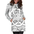 Celtic Wales Hoodie Dress - Dragon White Wales With Triquetra Celtic Symbol - BN17