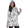 Celtic Wales Hoodie Dress - Dragon White Wales With Triquetra Celtic Symbol - BN17