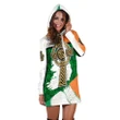 Celtic All Over Print Hoodie Dress - Irish Shamrock With Celtic Cross - BN30