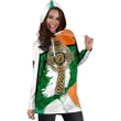 Celtic All Over Print Hoodie Dress - Irish Shamrock With Celtic Cross - BN30