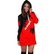 Albania Women Hoodie Dress Red Braved Version K12