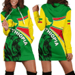 1stTheWorld Ethiopia Hoodie Dress, Ethiopia Round Coat Of Arms Lion Women A10 | 1sttheworld.com

