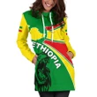 1sttheworld Ethiopia Hoodie Dress, Ethiopia Round Coat Of Arms Lion Women A10