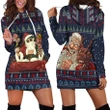 Celtic Ugly Christmas Women's Hoodie Dress - Gangster Santa with Reindeer - BN21
