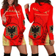 Albania Women Hoodie Dress Circle Stripes Flag Version K13 | 1sttheworld.com
