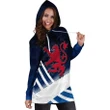 Scotland Celtic Women's Hoodie Dress - Scottish Flag Lion Polygon Style - BN23