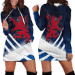 Scotland Celtic Women's Hoodie Dress - Scottish Flag Lion Polygon Style - BN23 | 1sttheworld.com
