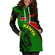 1sttheworld Kenya Hoodie Dress, Kenya Round Coat Of Arms Lion A10