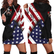 Bowen USA Hoodie Dress - Special Grunge Flag - American Family Crest A7 | 1sttheworld.com
