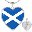 1sttheworld Heart Necklace - Flag of Scotland Heart Necklace A7