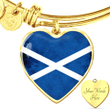 1sttheworld Heart Bangle - Flag of Scotland Flag Grunge Style Heart Bangle A7