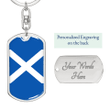 1sttheworld Dog Tag with Swivel Keychain - Flag of Scotland Dog Tag with Swivel Keychain A7