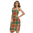 1sttheworld Dress - Buchanan Old Sett Clan Tartan Women's Back Cross Cami Dress A7