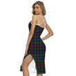 1sttheworld Dress - Morrison Modern Clan Tartan Women's Back Cross Cami Dress A7