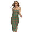 1sttheworld Dress - Menzies Green Ancient Clan Tartan Women's Back Cross Cami Dress A7 | 1sttheworld