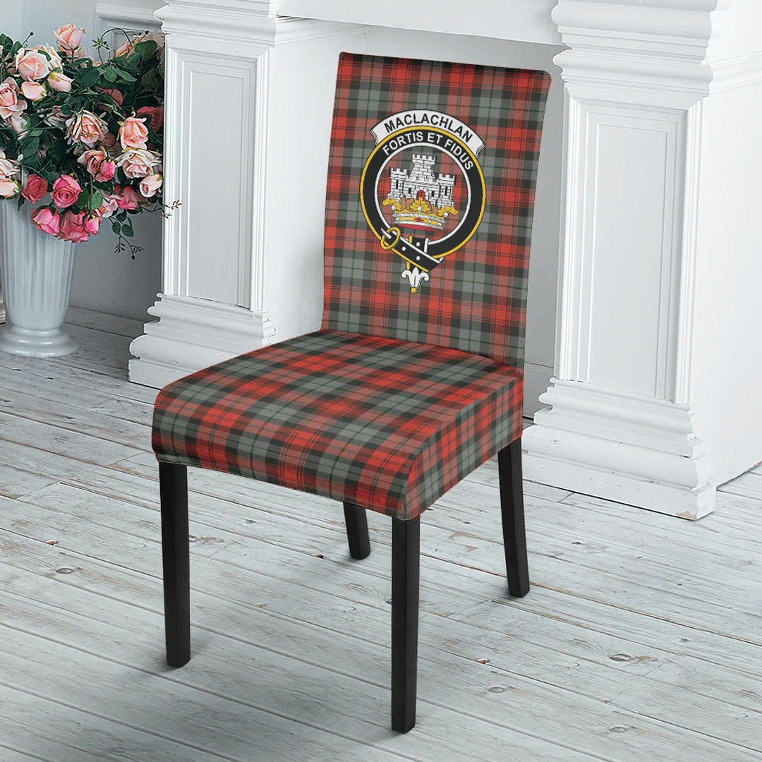 1sttheworld Dining Chair Slip Cover - MacLachlan Weathered Clan Tartan Dining Chair Slip Cover A7