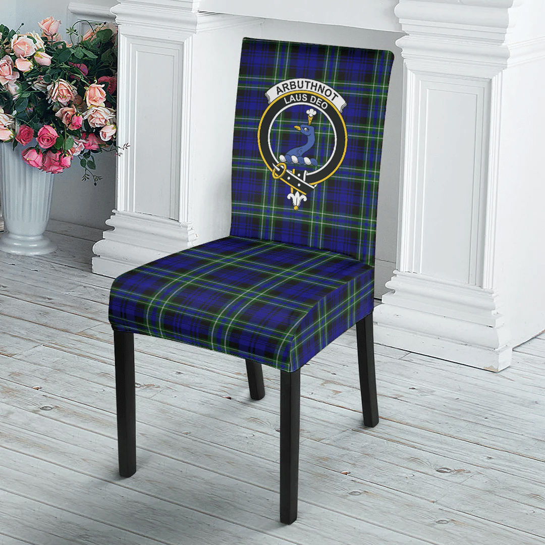 1sttheworld Dining Chair Slip Cover - Arbuthnot Modern Clan Tartan Dining Chair Slip Cover A7
