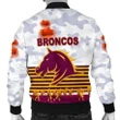 Brisbane Broncos Men's Bomber Jacket Anzac Day Simple Style - White A7