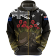 New Zealand Anzac Day Zip Hoodie Lest We Forget Hat And Boots Poppies