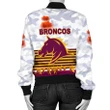 Brisbane Broncos Women's Bomber Jacket Anzac Day Simple Style - White A7