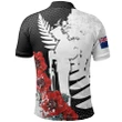 New Zealand Polo Shirt - Anzac Day Poppy Flower