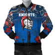 (Custom Personalised) Knights Men's Bomber Jacket Newcastle Anzac Day Aboriginal A7