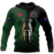 1sttheworld Anzac Day Clothing - Anzac Day Lest We Forget Kiwi And Australia Soldier (Green)