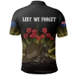 Australia Anzac Day Polo Shirt -  Lest We Forget Hat And Boots Poppies A24