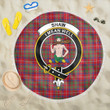 1sttheworld Blanket - Shaw Red Modern Clan Tartan Crest Tartan Beach Blanket A7 | 1sttheworld