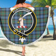 1sttheworld Blanket - MacRae Hunting Ancient Clan Tartan Crest Tartan Beach Blanket A7 | 1sttheworld