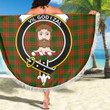 1sttheworld Blanket - Menzies Green Modern Clan Tartan Crest Tartan Beach Blanket A7 | 1sttheworld