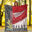 1sttheworld Blanket - (Custom) Australia Indigenous & New Zealand Maori Anzac (Red) Premium Blanket