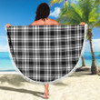 1sttheworld Blanket - Menzies Black White Modern Tartan Beach Blanket A7 | 1sttheworld