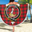 1sttheworld Blanket - Wallace Weathered Clan Tartan Crest Tartan Beach Blanket A7 | 1sttheworld