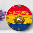1sttheworld Clock - Canada Flag Of New Brunswick Wooden Clock A7