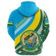 1sttheworl Clothing - Rwanda Special Flag Zip Hoodie A35