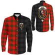 1sttheworld Clothing - Adair Clan Tartan Crest Long Sleeve Button Shirt - The Half A7 | 1sttheworld