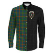 1sttheworld Clothing - Aiton Clan Tartan Crest Long Sleeve Button Shirt - The Half A7