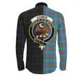 1sttheworld Clothing - Agnew Ancient Clan Tartan Crest Long Sleeve Button Shirt - The Half A7