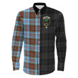 1sttheworld Clothing - Anderson Ancient Clan Tartan Crest Long Sleeve Button Shirt - The Half A7