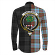 1sttheworld Clothing - Anderson Ancient Clan Tartan Crest Long Sleeve Button Shirt - The Half A7