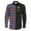 1sttheworld Clothing - Anderson Modern Clan Tartan Crest Long Sleeve Button Shirt - The Half A7