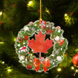 1sttheworld Ornament  - Canada Custom Shape Ornament - Snowy Christmas Wreath A7 | 1sttheworld