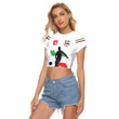 1sttheworld Clothing - Mexico Soccer Jersey Style Violet - Women's Raglan Cropped T-shirt A95 | 1sttheworld