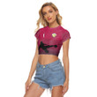 1sttheworld Clothing - Qatar Special Soccer Jersey Style - Women's Raglan Cropped T-shirt A95 | 1sttheworld
