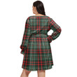 1sttheworld Women's Clothing - MacKintosh Modern Clan Tartan Crest Women's V-neck Dress With Waistband A7