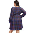 1sttheworld Women's Clothing - Pride of Scotland Tartan Women's V-neck Dress With Waistband A7
