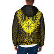 1sttheworld Clothing - Viking Raven and Compass - Gold Version - Hooded Padded Jacket A95 | 1sttheworld