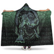 1sttheworld Hooded Blanket -Fenrir Wolf Norse Futhark Runes Viking Mythology Ragnarok Green Hooded Blanket A7