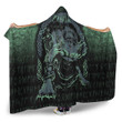 1sttheworld Hooded Blanket -Fenrir Wolf Norse Futhark Runes Viking Mythology Ragnarok Green Hooded Blanket A7
